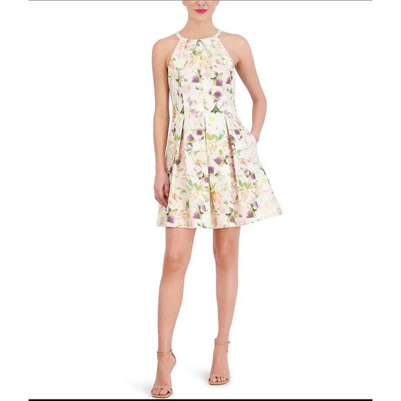 NWT Vince Camuto Floral Jacquard Fit & Flare Dress Size 8 Spring Wedding  $188